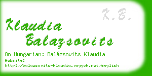klaudia balazsovits business card
