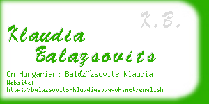 klaudia balazsovits business card